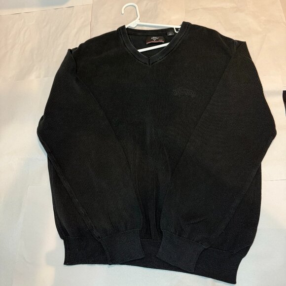 Vintage Callaway Sweatshirt Men Large Black Golf Sport Crewneck Pullover Sweater - Picture 2 of 3